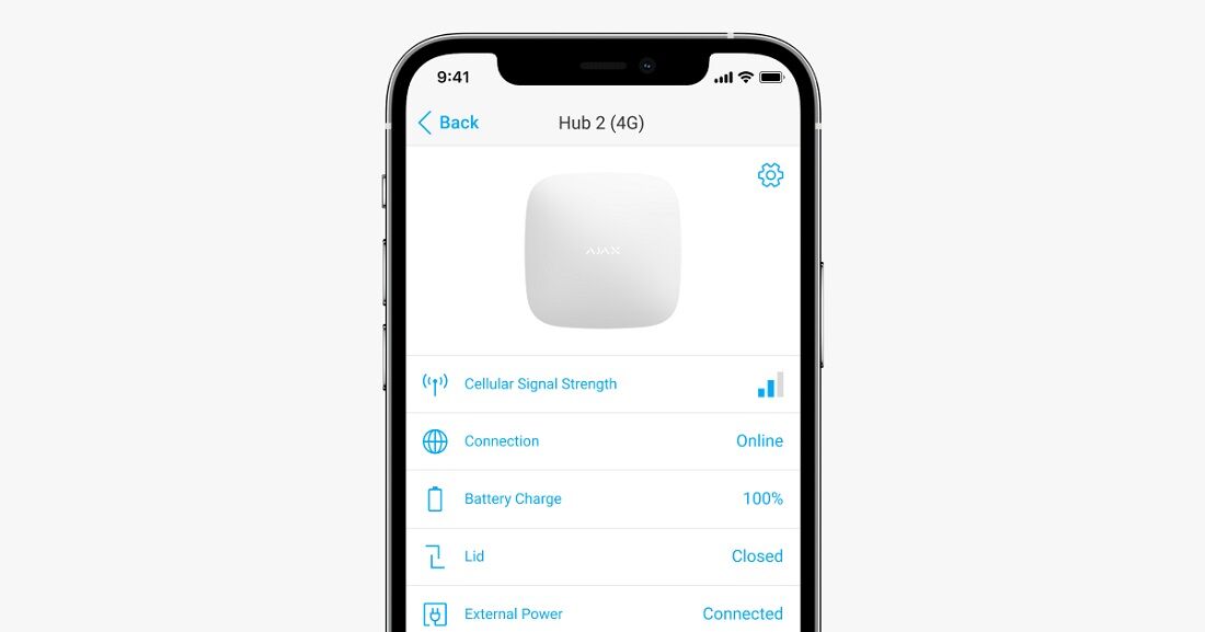 Ajax Hub 2 (4G) Jeweller Weiß Detailansicht Bild 6 | EPS