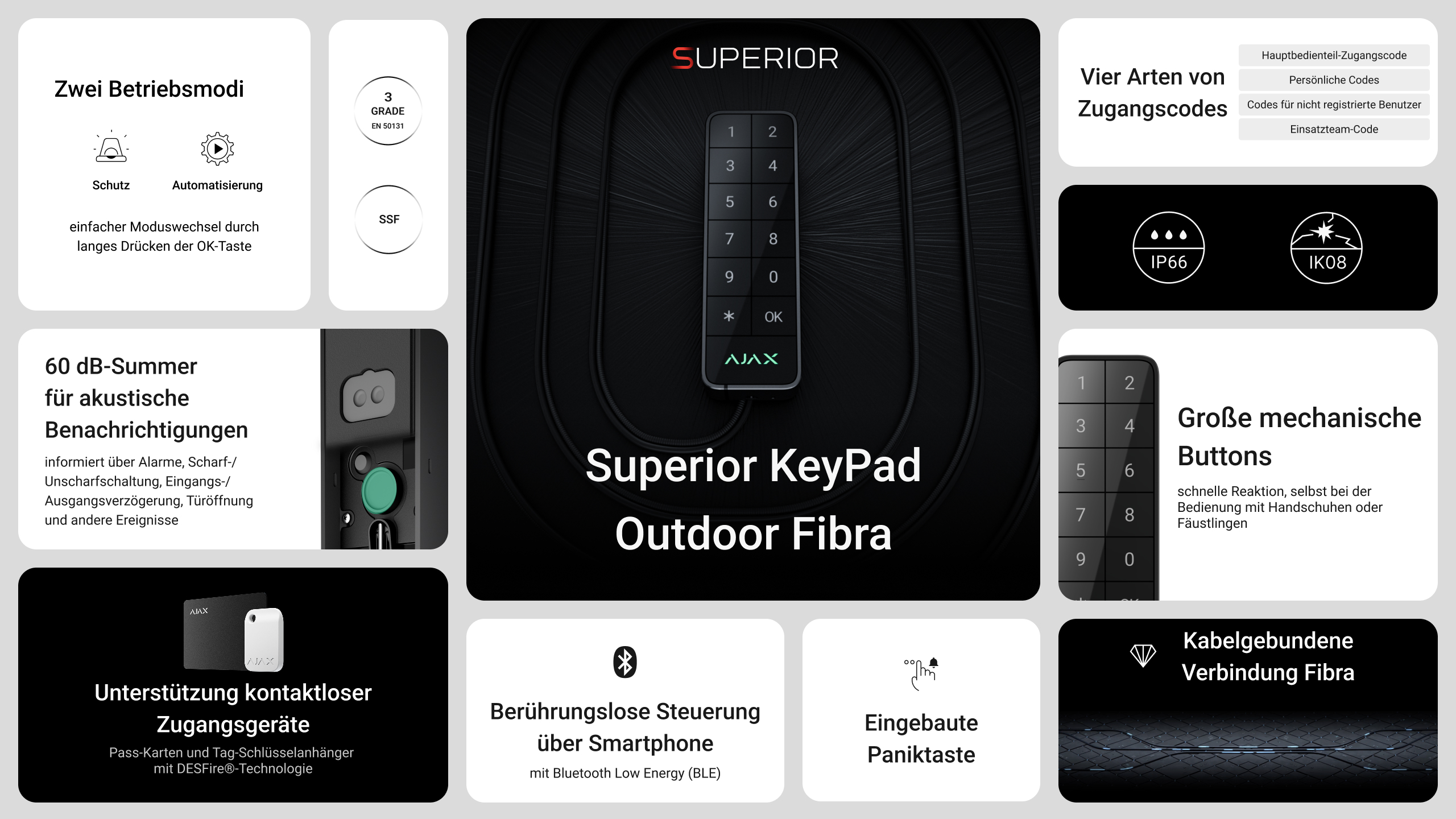 Ajax Superior KeyPad Outdoor Fibra Weiß Detailansicht Bild 9 | EPS