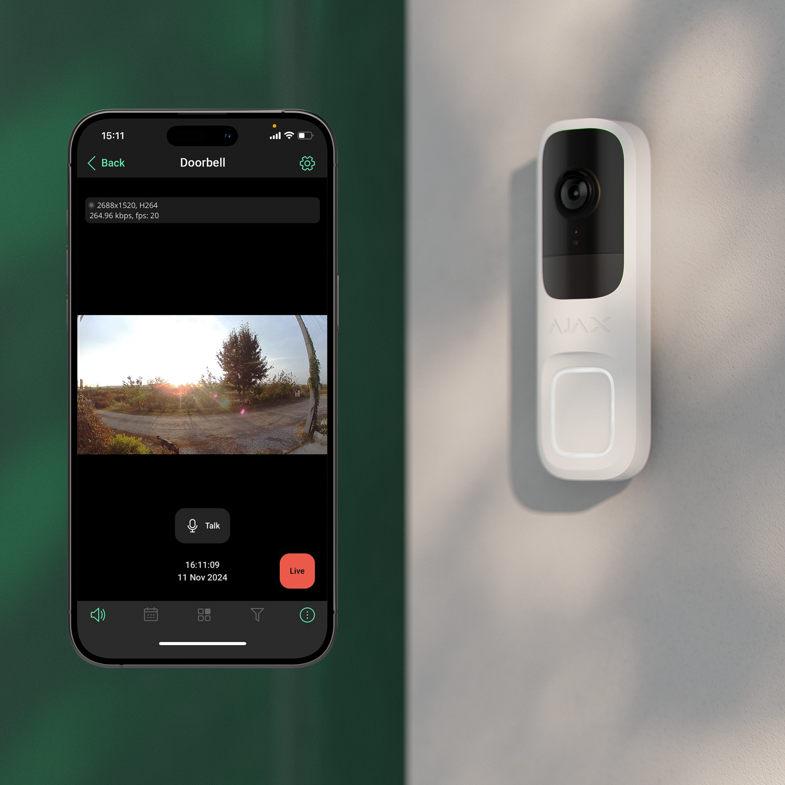 Ajax DoorBell Weiß Detailansicht Bild 8 | EPS