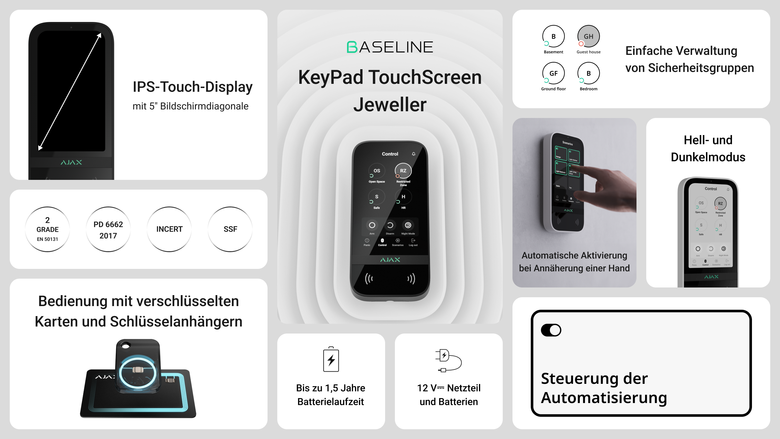 Ajax KeyPad TouchScreen Schwarz Detailansicht Bild 2 | EPS