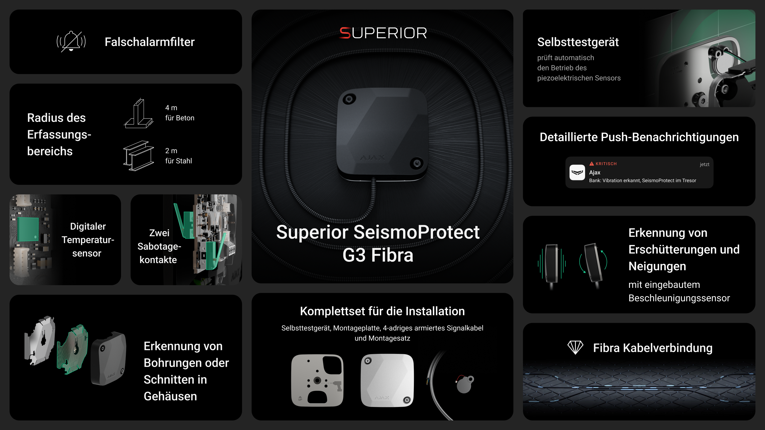 Ajax Superior SeismoProtect G3 Fibra Weiß Detailansicht Bild 7 | EPS